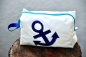 Preview: Segeltuch Kulturtasche mit blauen Anker groß